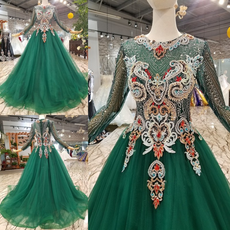 Beaunique Emerald Green Premium Dress Collection Fashion Show Performance Handmade Wedding Dress Bridal Baju Pengantin Shopee Malaysia