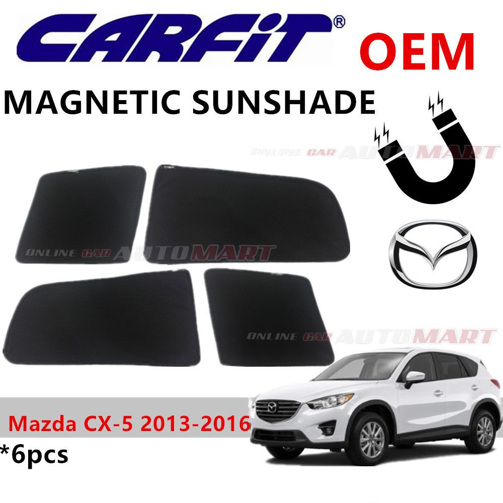 CARFIT OEM Magnetic Custom Fit Sunshade For Mazda CX-5 Yr 2013-2016 (6pcs Sets)