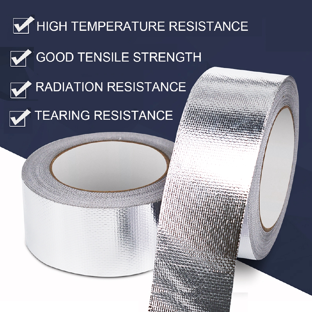 25m Aluminium Foil Tape Self Adhesive Heat Insulation Leak Sealing Duct Repair Shopee Malaysia