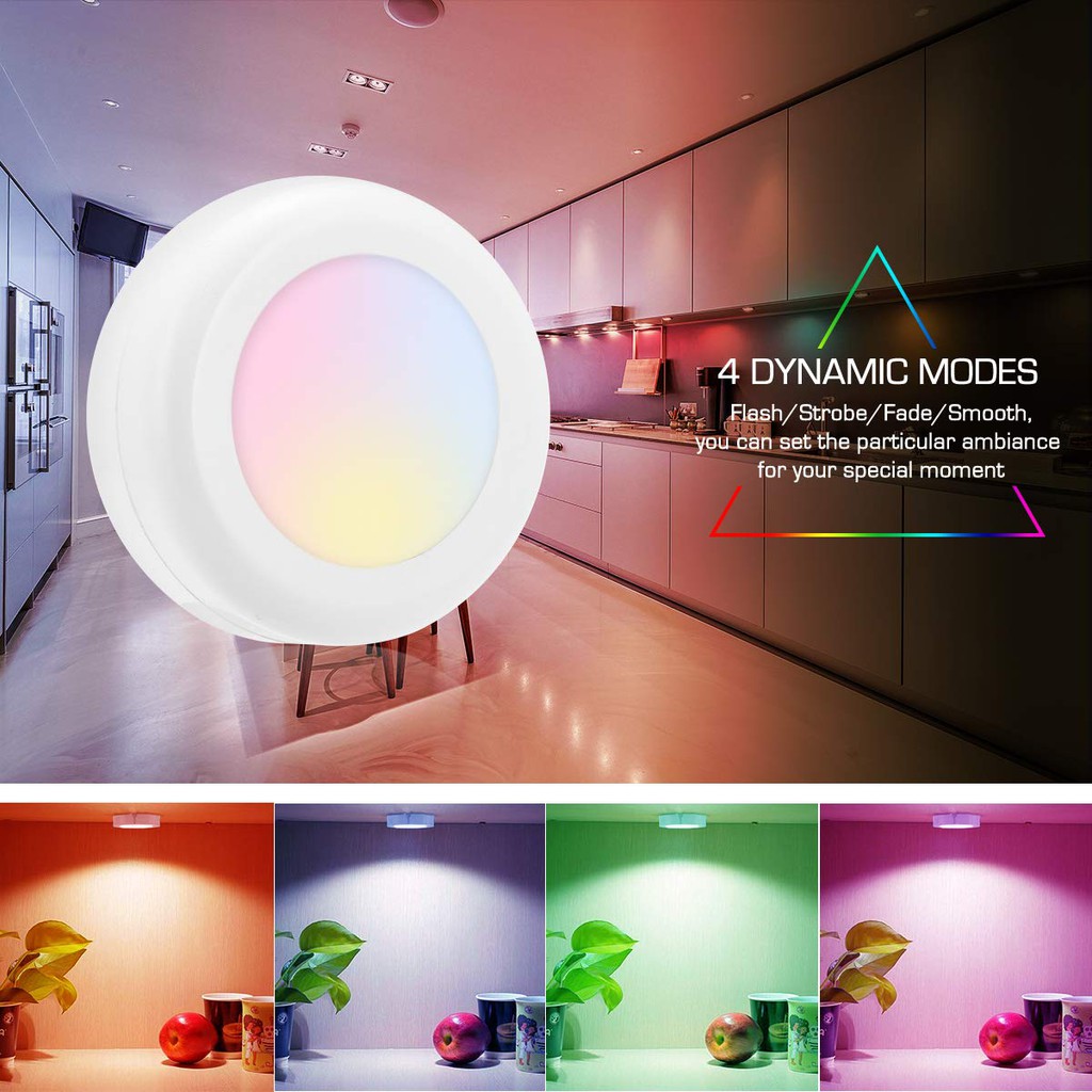 Led Closet Lights 12 Colors 6 Pcs Rgb Wireless Led Puck Lights Led