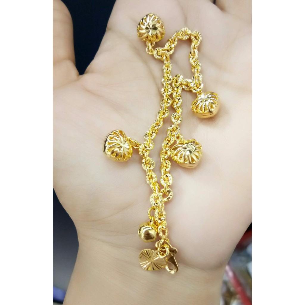 EMAS KOREA GELANG SAUH  NIPIS JUNTAI LOVE BARU Shopee 