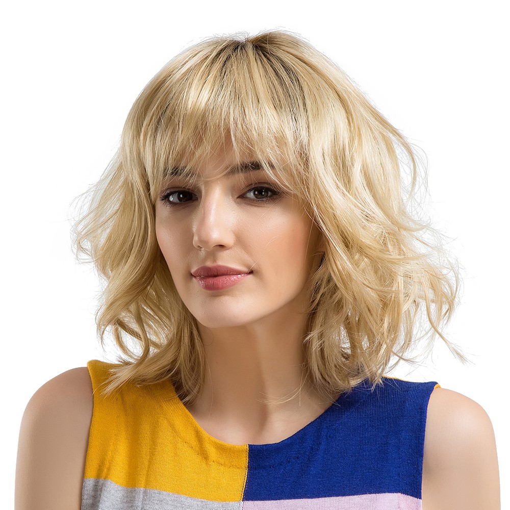 Synthetic Wigs Ombre Color Fashion Short Curly Hair For Women With