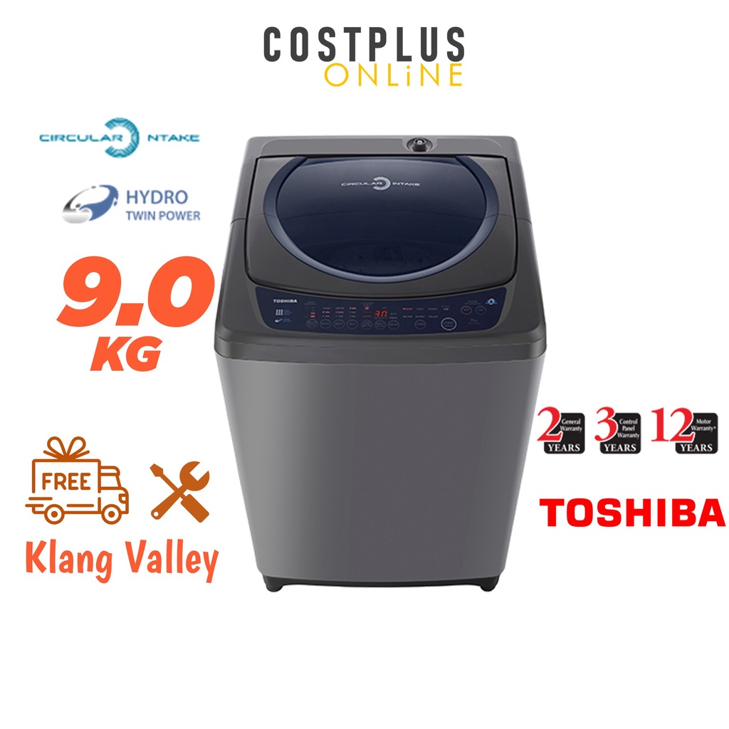[FREE SHIPPING KLANG VALLEY] Toshiba Washing Machine 9KG Full Auto Top