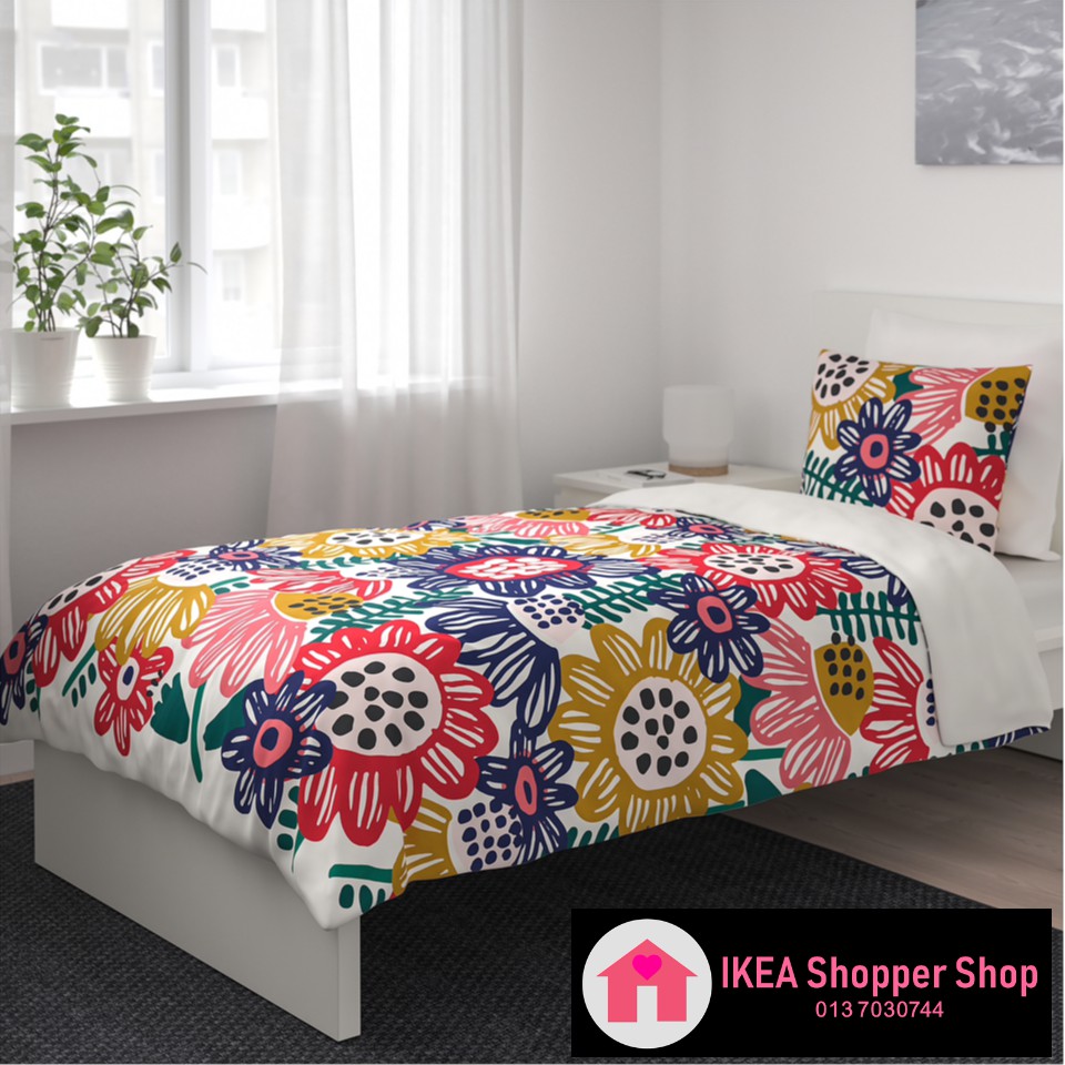 Ikea Sommaraster Quilt Cover Pillowcase Single Shopee Malaysia