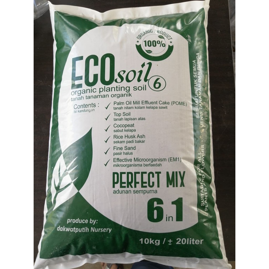 Ecosoil6 Tanah Hitam Sawit 6 In 1 Sesuai Untuk Semua Jenis Tanaman