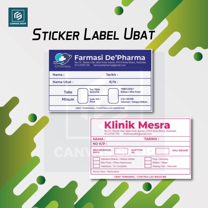 Sticker Label Ubat Klinik / Farmasi (PETAK) Shopee Malaysia