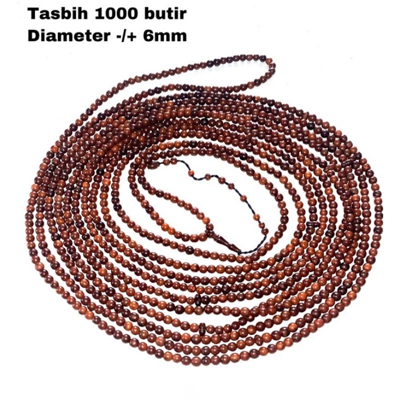 Round kokka kaukah kaokah prayer beads, 1000 beads, various sizes Tasbih kayu kokka asli 100%