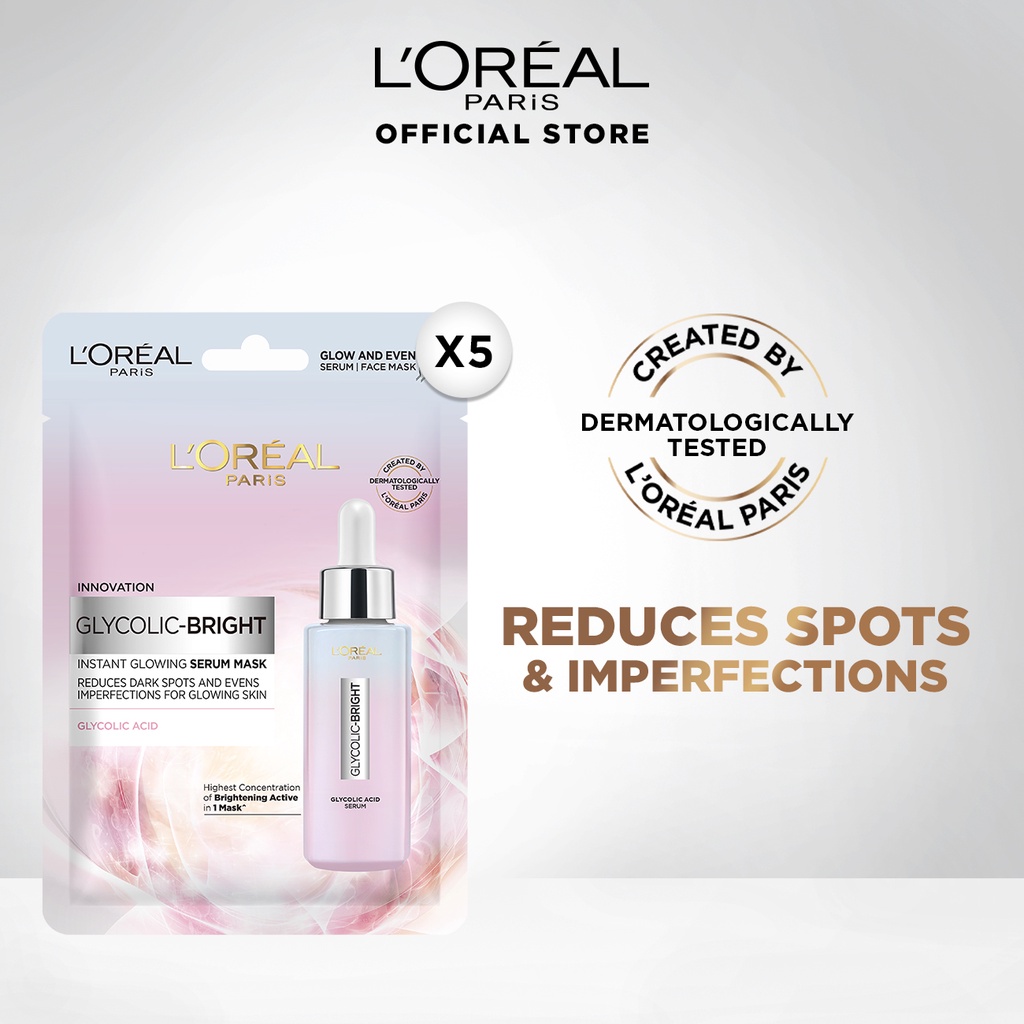 L'Oreal Paris Glycolic Bright Instant Glowing Serum Mask x5 (Glycolic