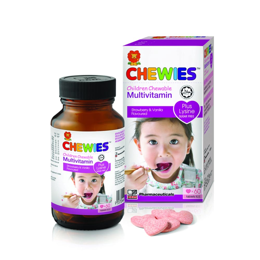 CHEWIES Children Chewable Multivitamin Plus Lysine 60s Shopee Malaysia