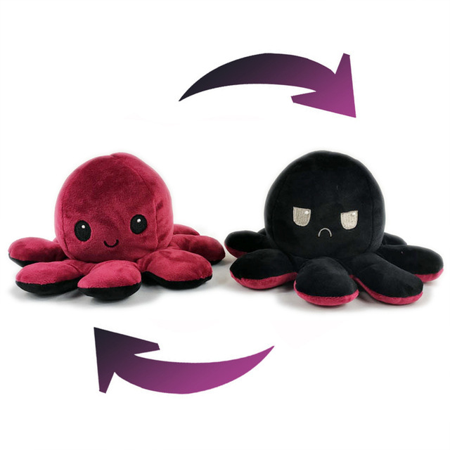 sad happy octopus plush