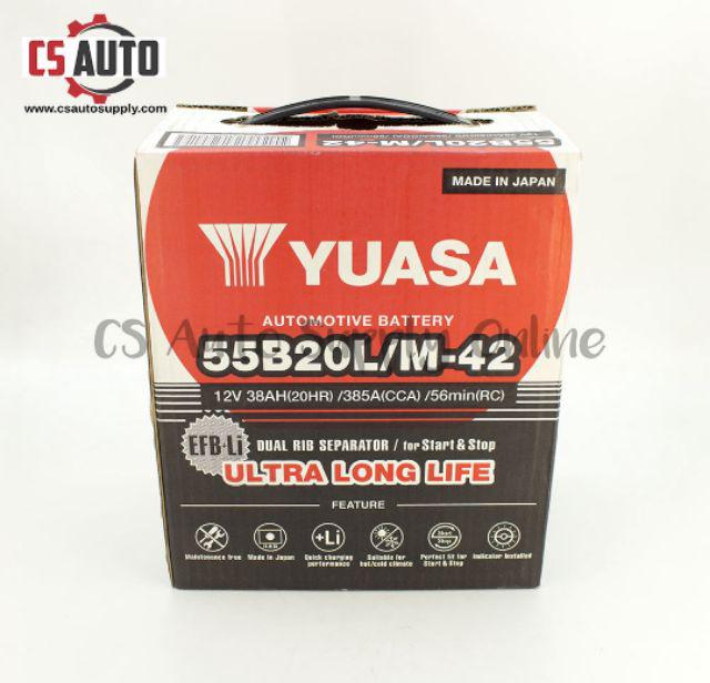 Yuasa M42 55B20L EFB-Li Battery (Made in Japan) Perodua 