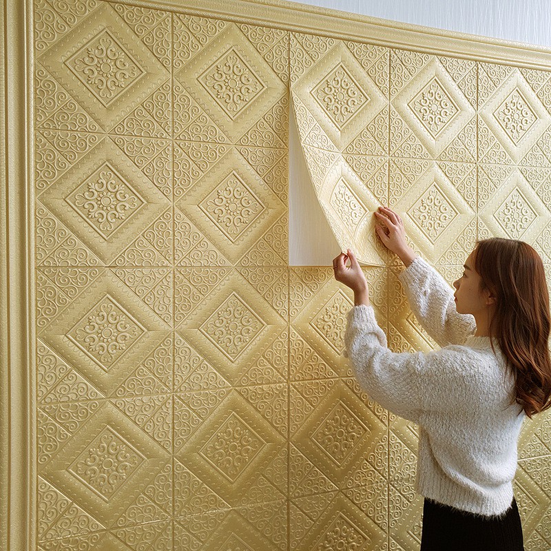 3D Wall Panels, Waterproof PE Foam Panels Wallpaper, DIY Self Adhesive
