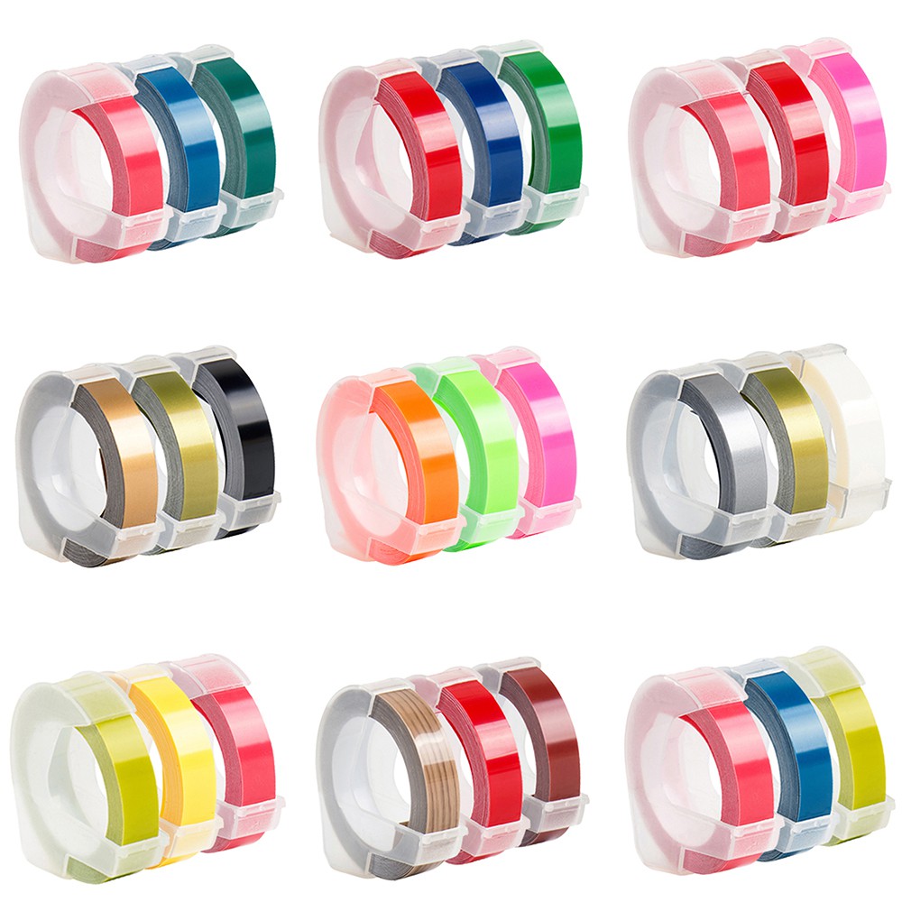 3pcs for Dymo 3D Plastic Embossing Tape 9mm*3m PVC Label tapes refill ...