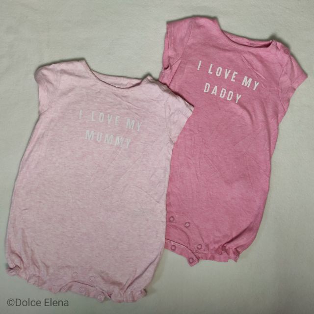 B0004 Preloved Next Baby Girl Set Rompersuit 3 6 Months I Love My Daddy My Mummy Shopee Malaysia