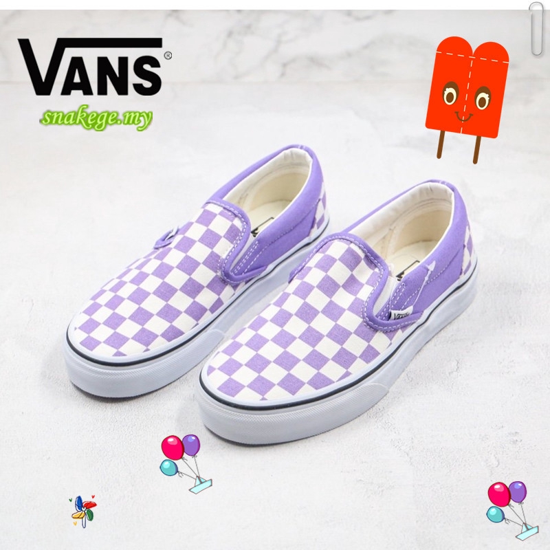 light purple checkerboard vans