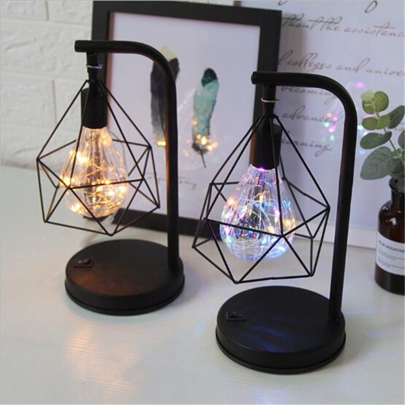 Vintage Night Table Lamp Bedroom Bedside Lampe Deco Lamps For Living Room Nightstand Lamp Retro Iron Art Lamparas Para Shopee Malaysia