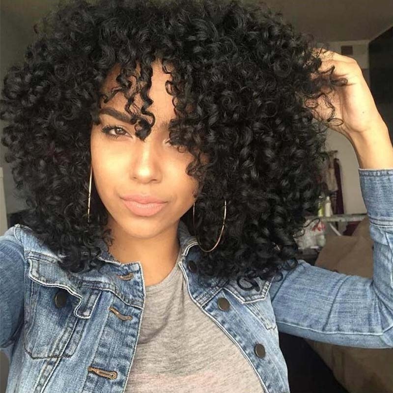 Deep Curly Ombre Full Hair Wig Afro Kinky Curly Hair Natural Black  Synthetic Short Wigs for Women | Shopee Malaysia