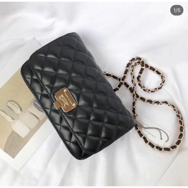 charles & keith quilted clutch