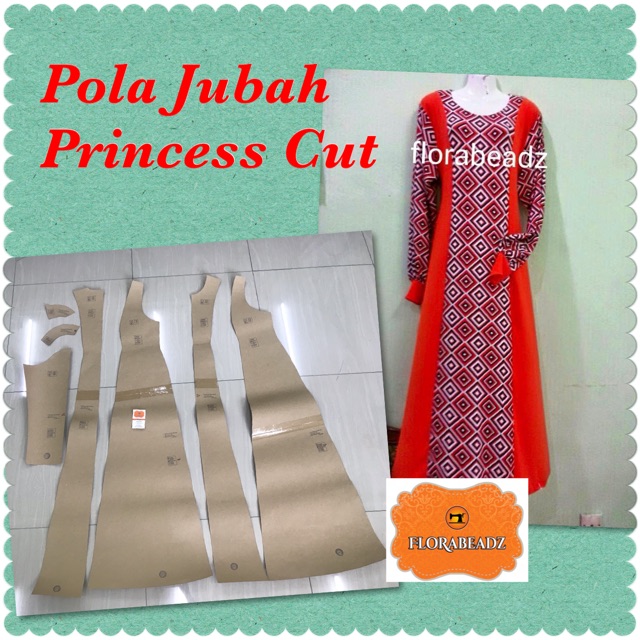 Pola Jubah Dress Princess Cut Pola Ada 9 Saiz Pilihan Jubah Ni Kembang Dan Ada Potongan Princess Line