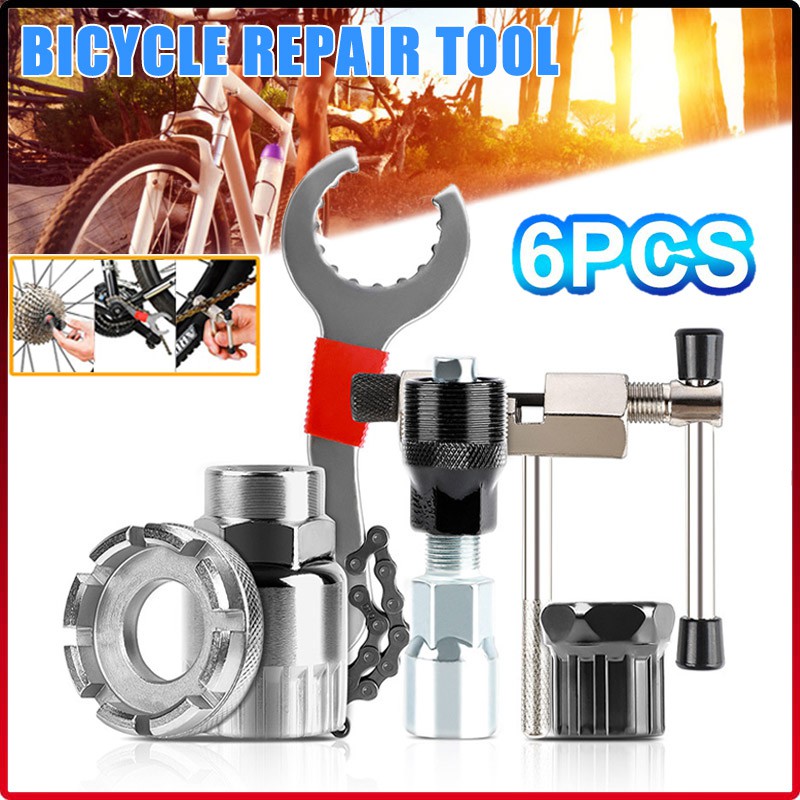 6pcs Bicycle Repair Tool Set Kits MTB Chain Crank Wheel Extractor ...