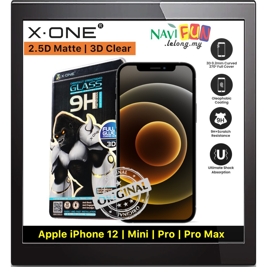 Iphone X Xs Xr 11 12 Mini Pro Max 2 5d Matte 3d Clear X One Gorilla Series 9h Tempered Glass Screen Protector Shopee Malaysia