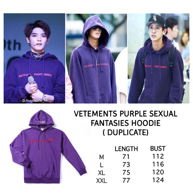 vetements purple hoodie