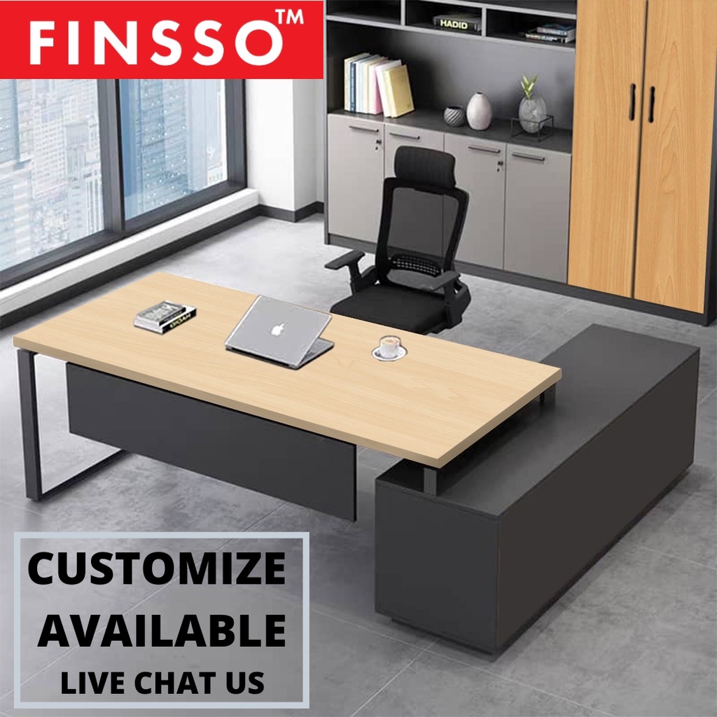 FINSSO: CEO OFFICE TABLE WITH RACK