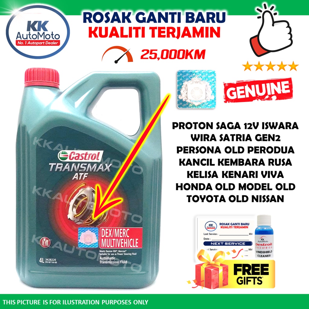 Genuine DEX Mercon Castrol Transmax 4L ATF Multivehicle AT Gear Oil