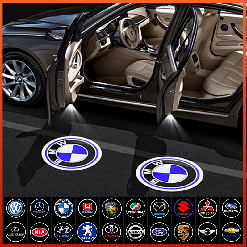 2PCS Car Door Light Wireless Welcome Lamp Car LED Light HD 3D LOGO Projector Axia Aruz Myvi Bezza Alza Kancil X50 X70 Wira Iswara Saga Viva Ativa Honda Toyota Nissan Car Accessories
