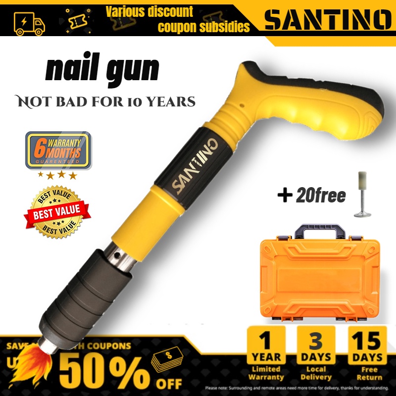 Manual Steel Nail Gun Cordless（20 Free Nails)Tufting Gun Rivet Gun Tool