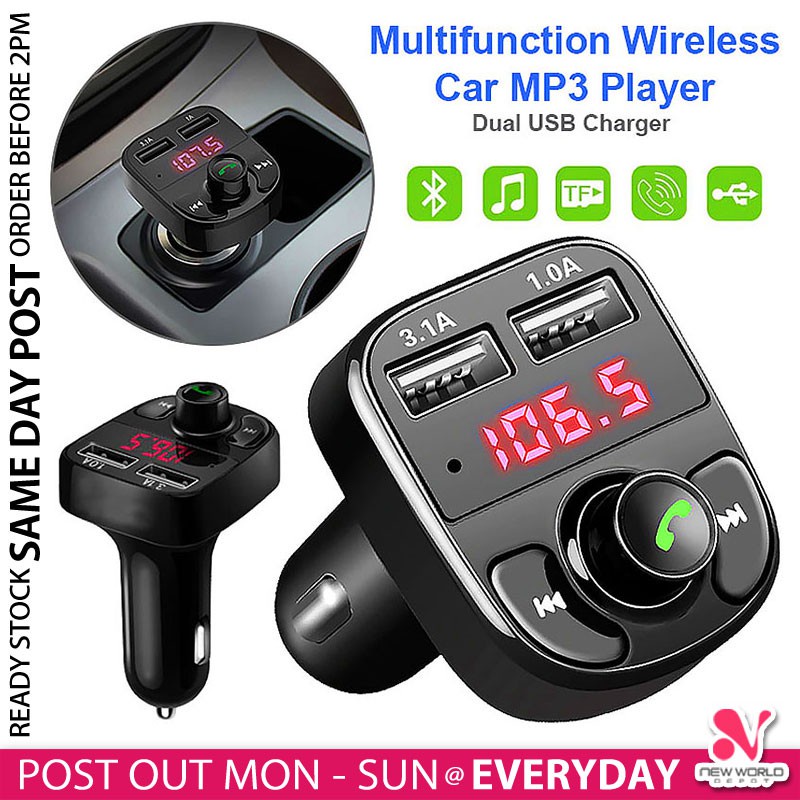 《 》Car MP3 Player Wireless Bluetooth FM Transmitter 3.1A Dual USB Charger Handsfree Radio Kit Kereta 汽车蓝牙充电器
