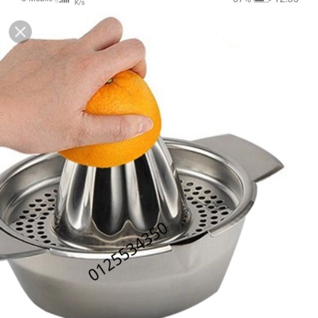 Stainless Steel Juicer Orange Lemon Squeezer Juice Maker Reamer with Bowl& Strainer
／不锈钢手动榨柠檬汁机／