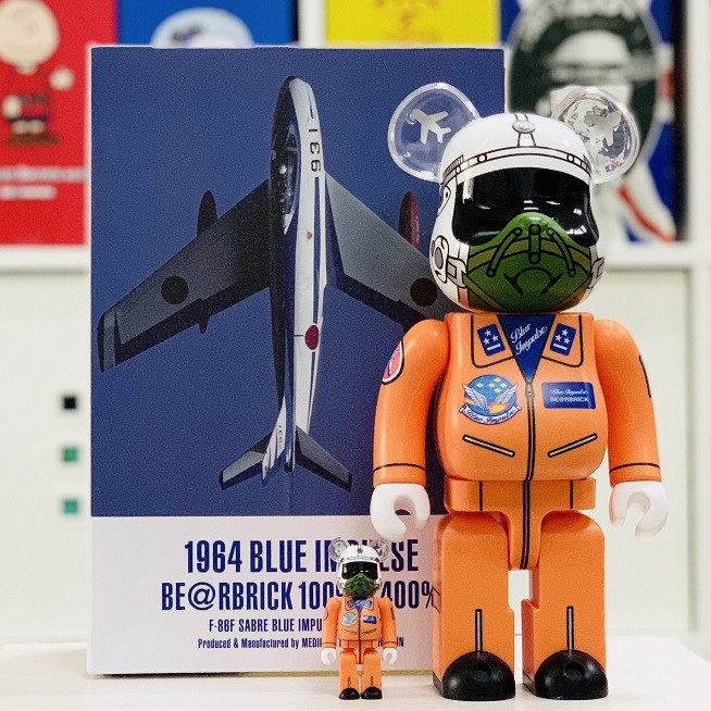 1964 BLUE IMPULSE BE@RBRICK 100% & 400%-silversky-lifesciences.com