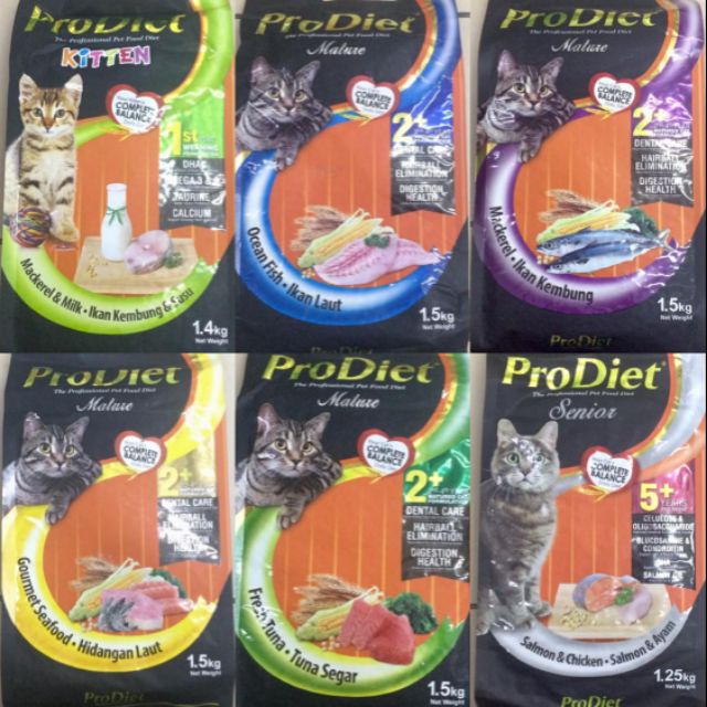 Pro diet 1.25kg 1.4kg 1.5kg cat food Makanan kucing Shopee Malaysia
