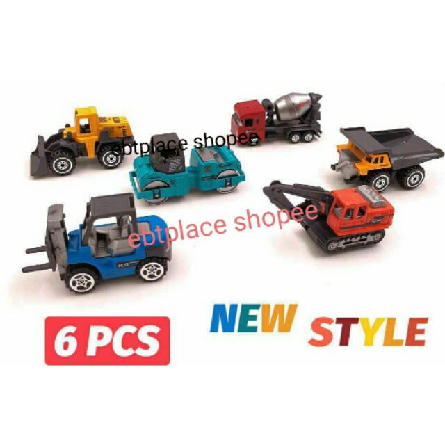 Construction Truck toys Set Mainan Jentera pengangkutan Diecast 1:64