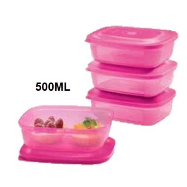 Tupperware Small Rectangular Saver (4pcs) 500ml - Pink