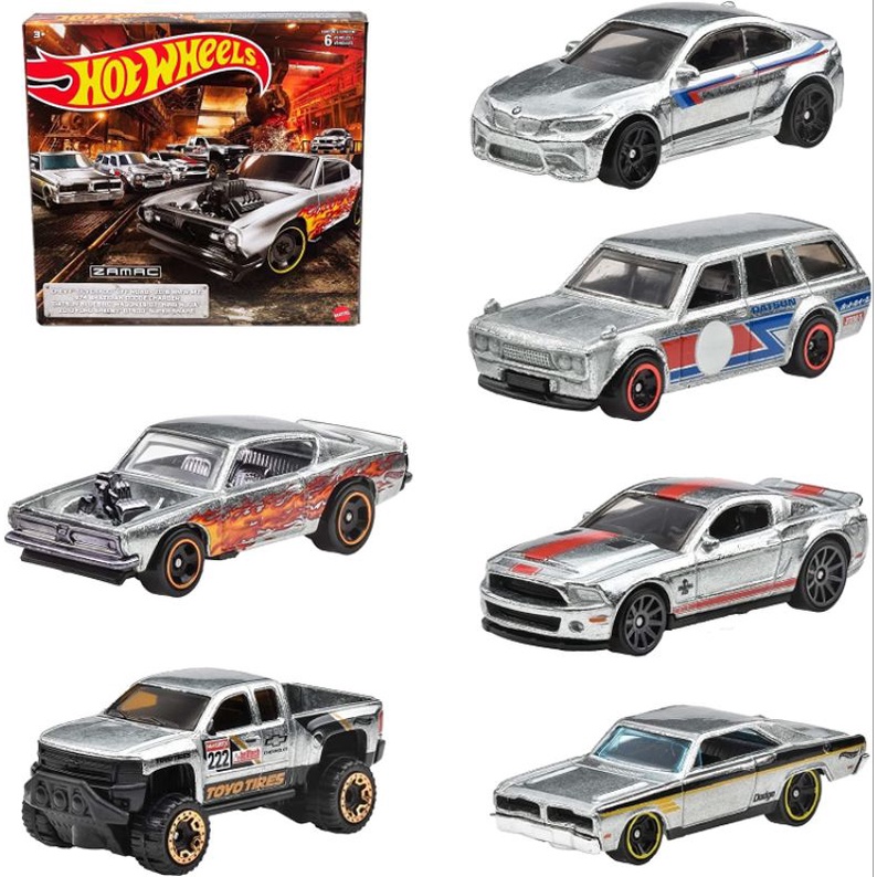 Hot Wheels Zamac 6 Pack Multipack - Chevy Silverado, BMW M2, Dodge, Datsun Wagon 510, King Kuda, Ford GT500 Super Snake