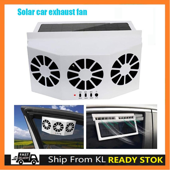 Solar Powered Car Vehicle Ventilation Exhaust Air Summer Cooling Fan  Radiator Kipas Penyejuk Udara Kereta Kenderaan