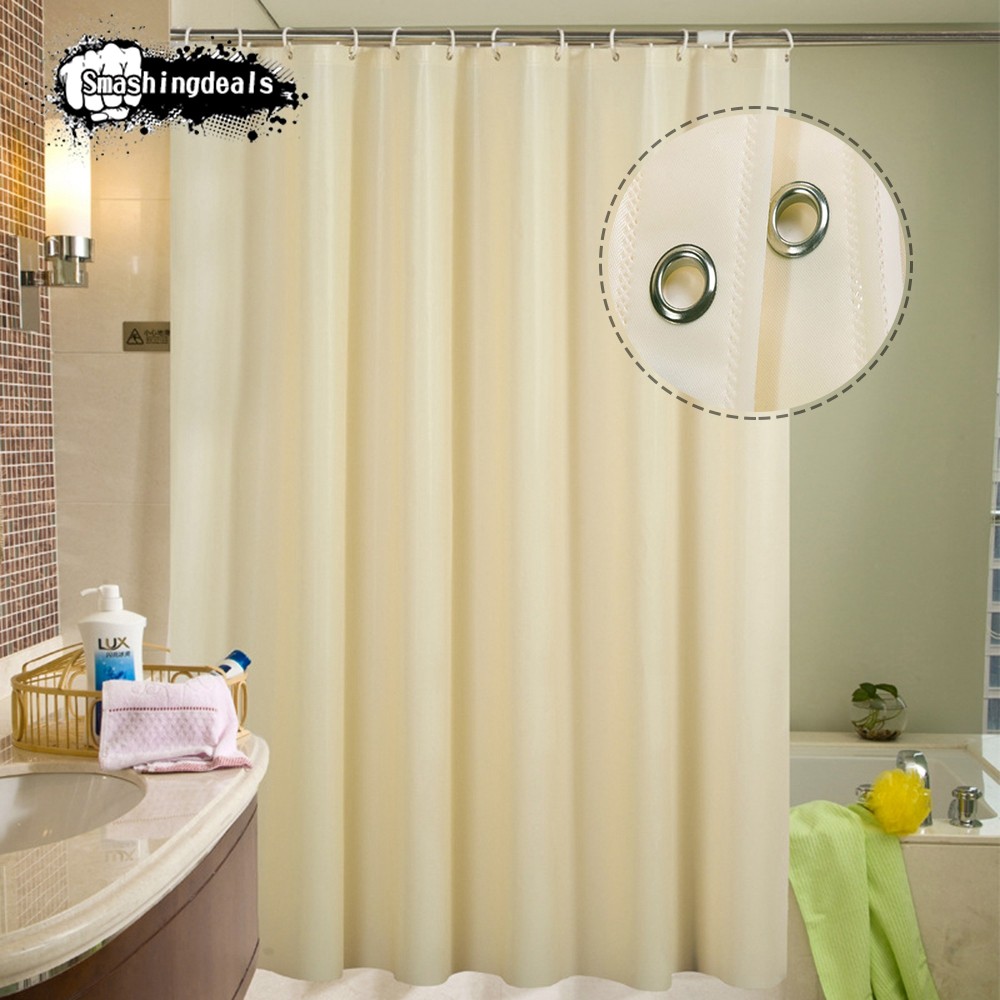 Smashingdeals On Sale Fabric Shower Curtain Plain White Extra Wide