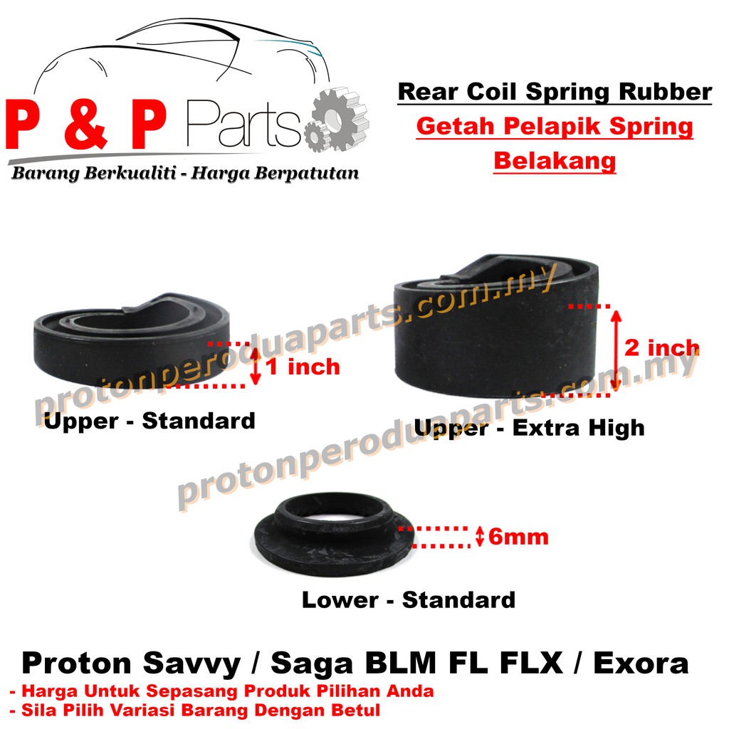 Rear Coil Spring Seat Rubber Getah Pelapik Spring Belakang For Proton Saga Blm Fl Flx Exora Savvy 2 Pcs Shopee Malaysia