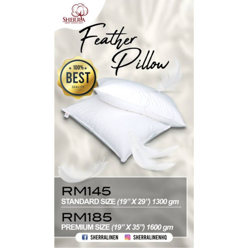 Feather Pillow by Sherra (New) Shopee Malaysia