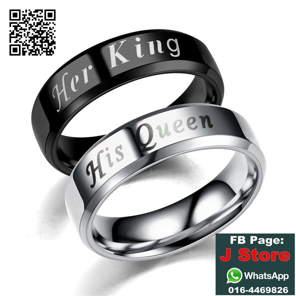 Couple Ring Her King His Queen Shopee Malaysia