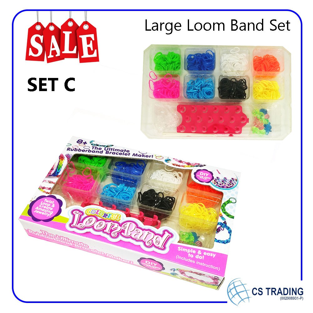 Large Loom Band Set and Loom Band Board with Storage Case