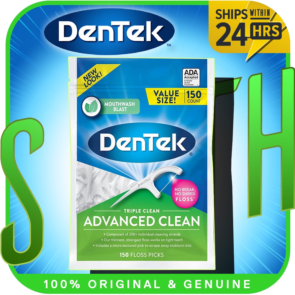 DenTek Triple Clean Advanced Clean Floss Picks 150 Count / Slim Brush