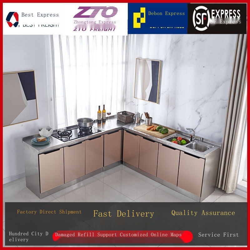 ●☽Welcome! Simple Assembly Affordable Home Rent Integral Hutch Ark Kitchen Countertops Stainless Steel Ambry Ark Beautif