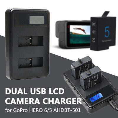 Battery Charger For Gopro Hero 5/6/7 Action Camera LCD Dual USB Charger