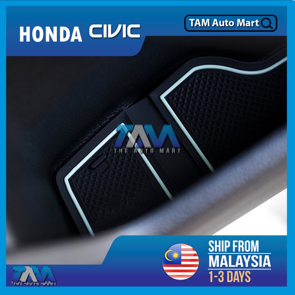 Honda Civic X Anti Slip Rubber Mat Interior Slot Mat Storage Tank Mat