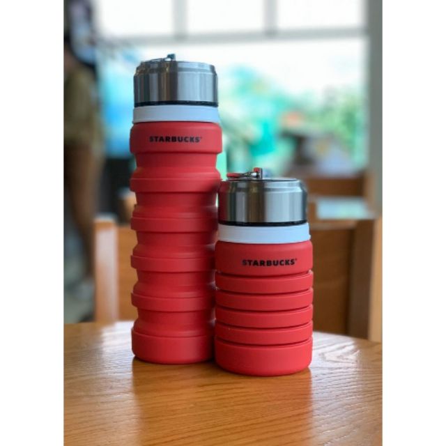 starbucks red glass water bottle