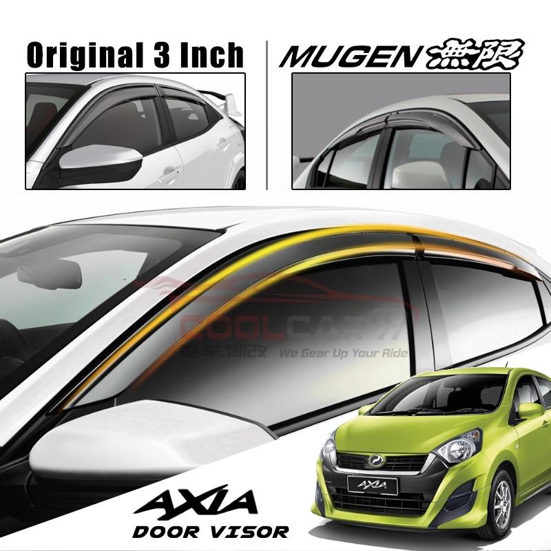 Nexus Car Perodua Axia Door Visor Mugen Style 4pcs 