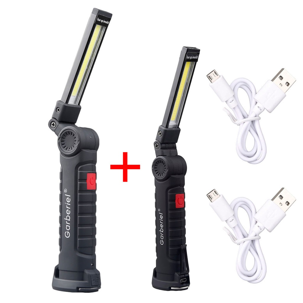 LED COB Rechargeable Work Light Magnetic Inspection Torch Flexible Cordless Lamp